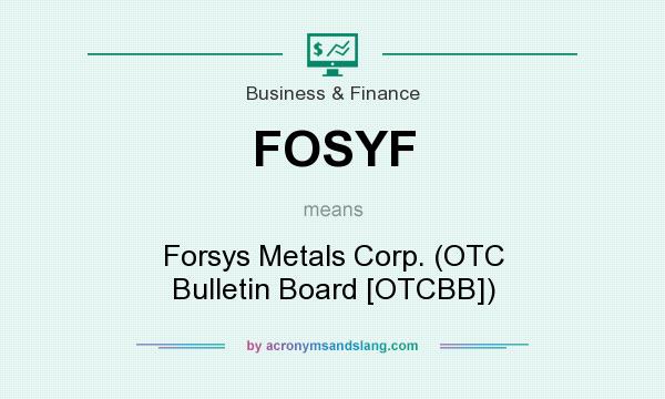 What does FOSYF mean? It stands for Forsys Metals Corp. (OTC Bulletin Board [OTCBB])
