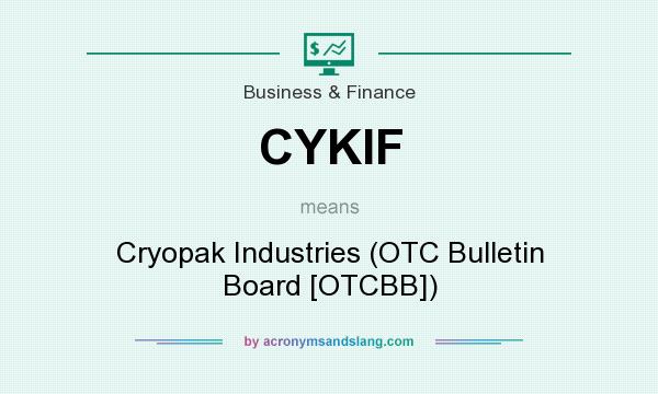 What does CYKIF mean? It stands for Cryopak Industries (OTC Bulletin Board [OTCBB])