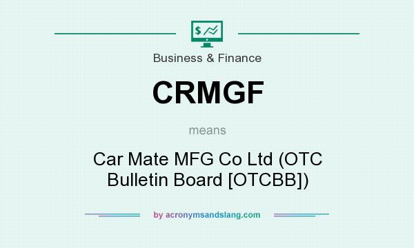 What does CRMGF mean? It stands for Car Mate MFG Co Ltd (OTC Bulletin Board [OTCBB])