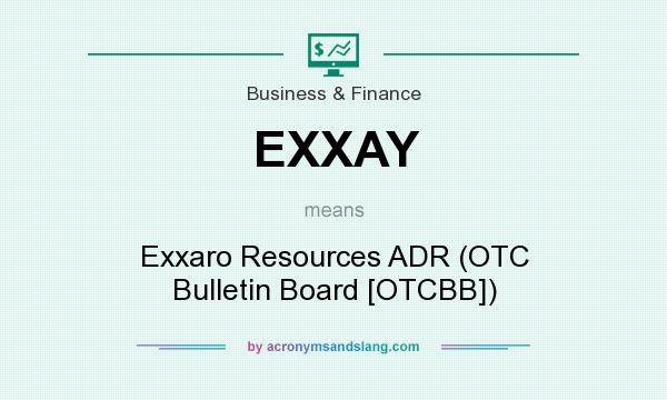 What does EXXAY mean? It stands for Exxaro Resources ADR (OTC Bulletin Board [OTCBB])