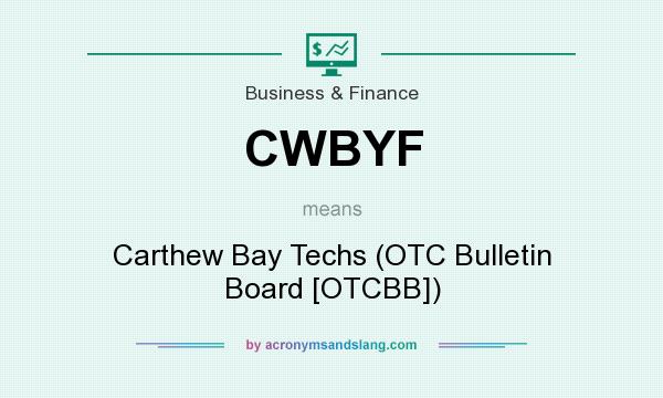 What does CWBYF mean? It stands for Carthew Bay Techs (OTC Bulletin Board [OTCBB])