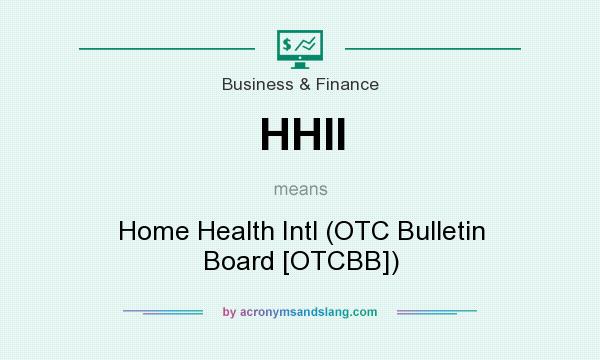 What does HHII mean? It stands for Home Health Intl (OTC Bulletin Board [OTCBB])