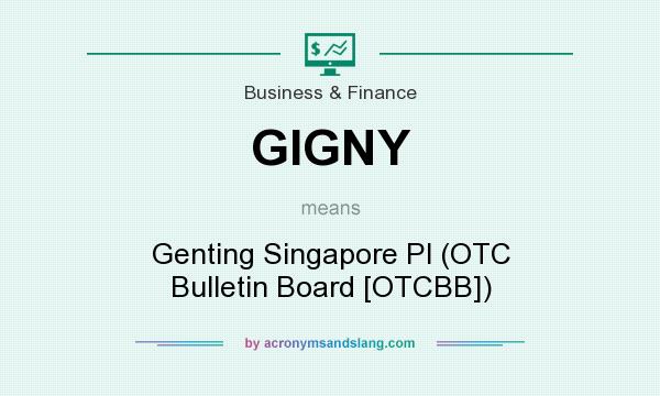 What does GIGNY mean? It stands for Genting Singapore Pl (OTC Bulletin Board [OTCBB])