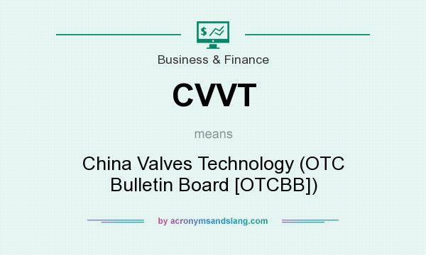 What does CVVT mean? It stands for China Valves Technology (OTC Bulletin Board [OTCBB])