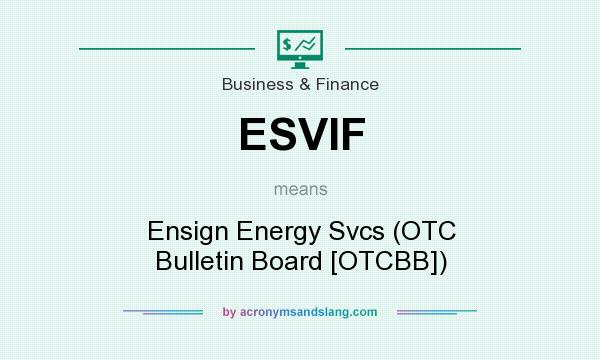 What does ESVIF mean? It stands for Ensign Energy Svcs (OTC Bulletin Board [OTCBB])