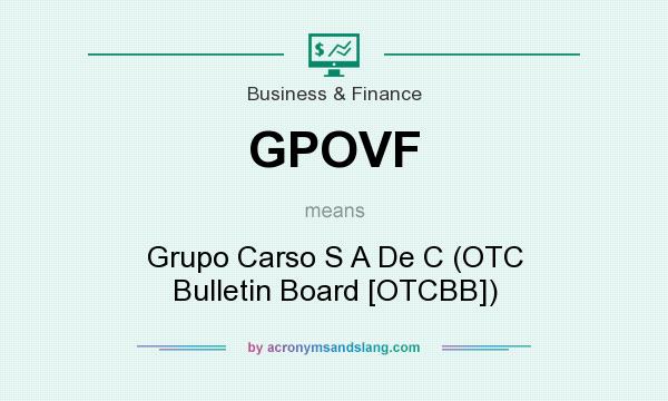 What does GPOVF mean? It stands for Grupo Carso S A De C (OTC Bulletin Board [OTCBB])