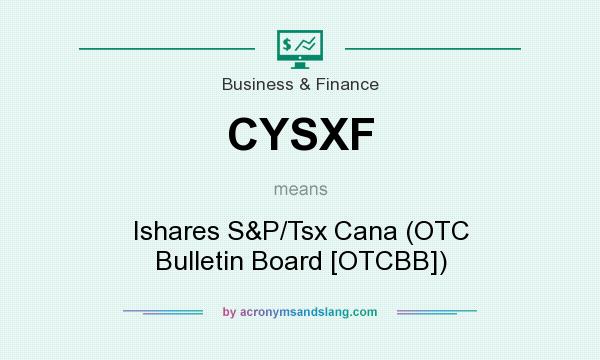 What does CYSXF mean? It stands for Ishares S&P/Tsx Cana (OTC Bulletin Board [OTCBB])