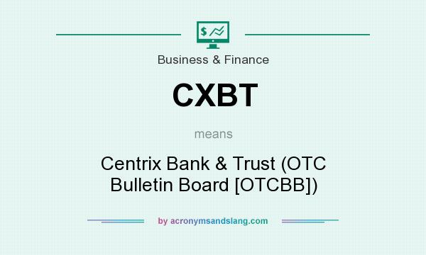 What does CXBT mean? It stands for Centrix Bank & Trust (OTC Bulletin Board [OTCBB])