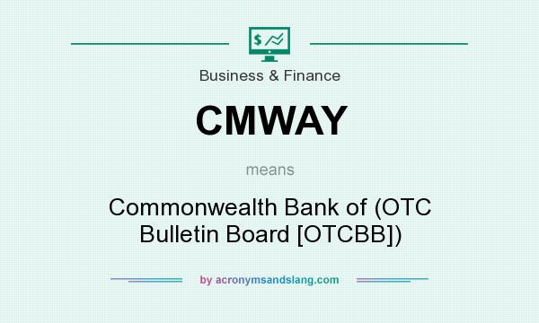 What does CMWAY mean? It stands for Commonwealth Bank of (OTC Bulletin Board [OTCBB])