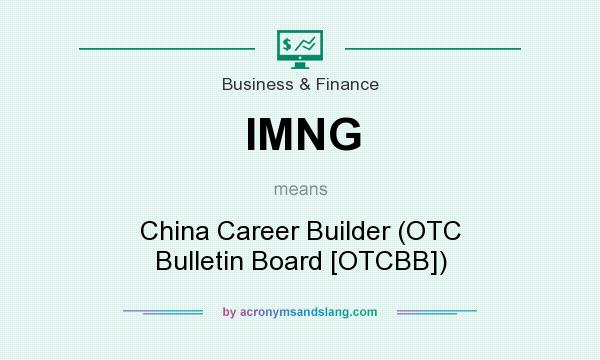 What does IMNG mean? It stands for China Career Builder (OTC Bulletin Board [OTCBB])