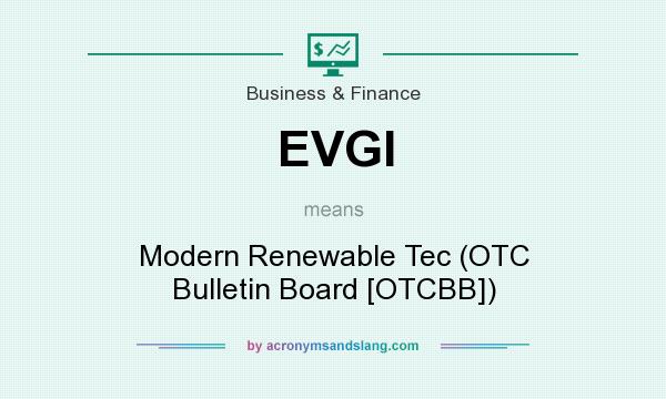What does EVGI mean? It stands for Modern Renewable Tec (OTC Bulletin Board [OTCBB])