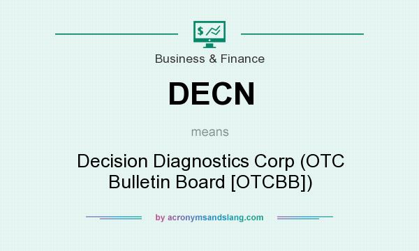 What does DECN mean? It stands for Decision Diagnostics Corp (OTC Bulletin Board [OTCBB])
