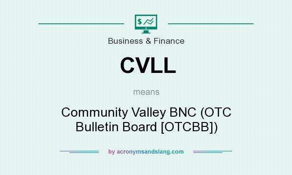 What does CVLL mean? It stands for Community Valley BNC (OTC Bulletin Board [OTCBB])