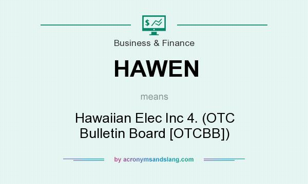 What does HAWEN mean? It stands for Hawaiian Elec Inc 4. (OTC Bulletin Board [OTCBB])
