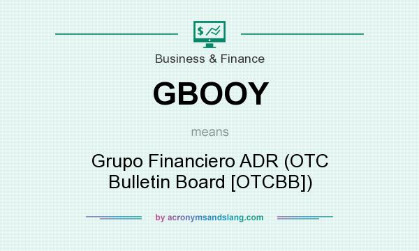 What does GBOOY mean? It stands for Grupo Financiero ADR (OTC Bulletin Board [OTCBB])