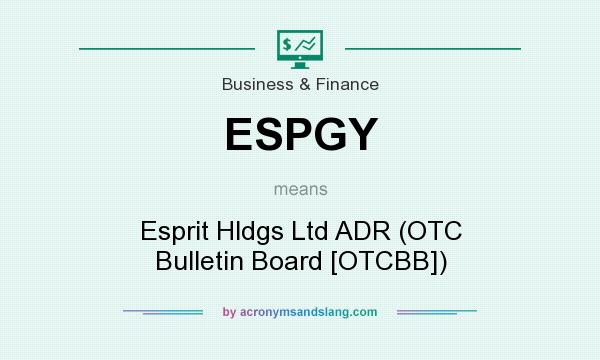 What does ESPGY mean? It stands for Esprit Hldgs Ltd ADR (OTC Bulletin Board [OTCBB])