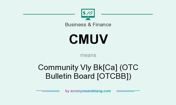 What does CMUV mean? It stands for Community Vly Bk[Ca] (OTC Bulletin Board [OTCBB])