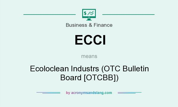 What does ECCI mean? It stands for Ecoloclean Industrs (OTC Bulletin Board [OTCBB])