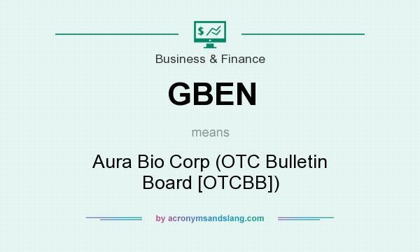 What does GBEN mean? It stands for Aura Bio Corp (OTC Bulletin Board [OTCBB])