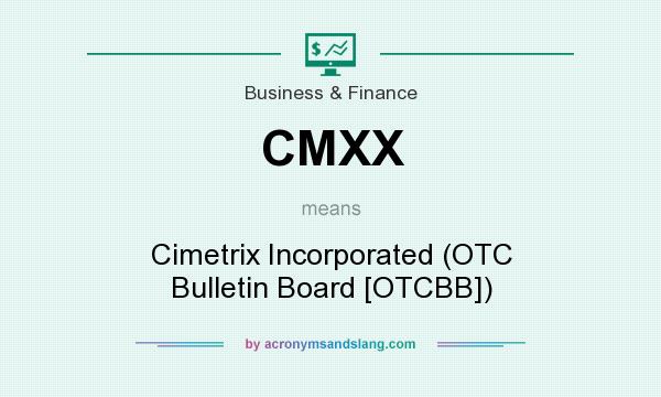 What does CMXX mean? It stands for Cimetrix Incorporated (OTC Bulletin Board [OTCBB])