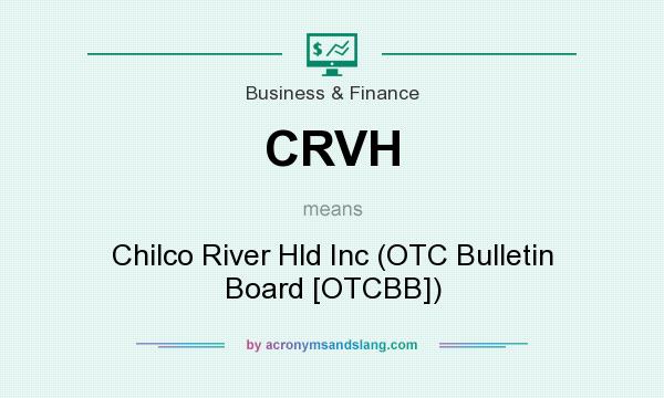 What does CRVH mean? It stands for Chilco River Hld Inc (OTC Bulletin Board [OTCBB])
