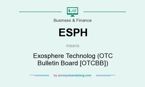 What does ESPH mean? It stands for Exosphere Technolog (OTC Bulletin Board [OTCBB])