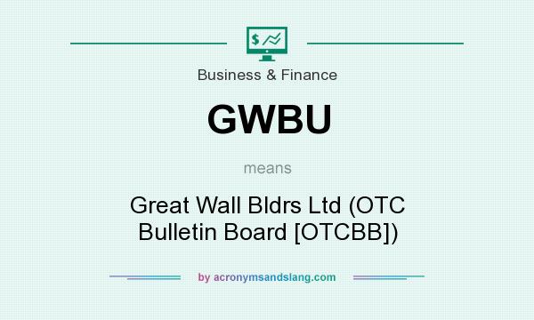 What does GWBU mean? It stands for Great Wall Bldrs Ltd (OTC Bulletin Board [OTCBB])