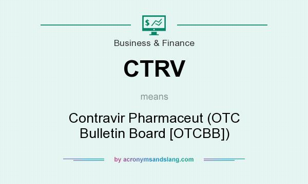 What does CTRV mean? It stands for Contravir Pharmaceut (OTC Bulletin Board [OTCBB])