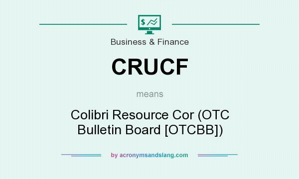 What does CRUCF mean? It stands for Colibri Resource Cor (OTC Bulletin Board [OTCBB])