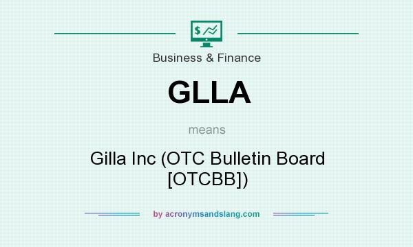 What does GLLA mean? It stands for Gilla Inc (OTC Bulletin Board [OTCBB])
