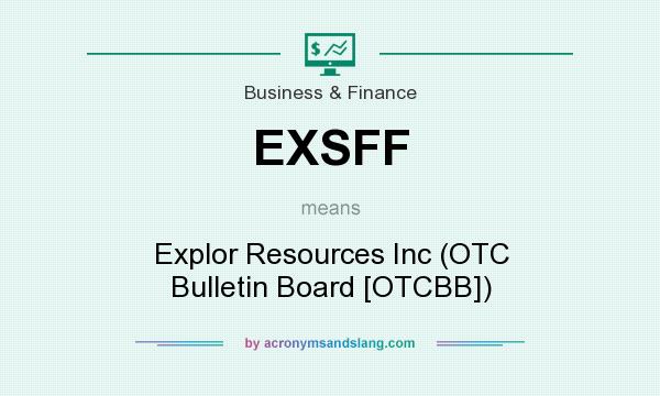 What does EXSFF mean? It stands for Explor Resources Inc (OTC Bulletin Board [OTCBB])
