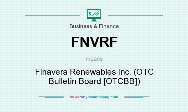 What does FNVRF mean? It stands for Finavera Renewables Inc. (OTC Bulletin Board [OTCBB])