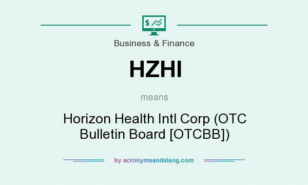 What does HZHI mean? It stands for Horizon Health Intl Corp (OTC Bulletin Board [OTCBB])