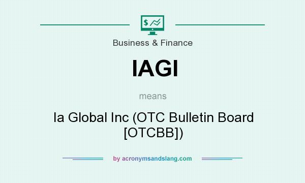 What does IAGI mean? It stands for Ia Global Inc (OTC Bulletin Board [OTCBB])