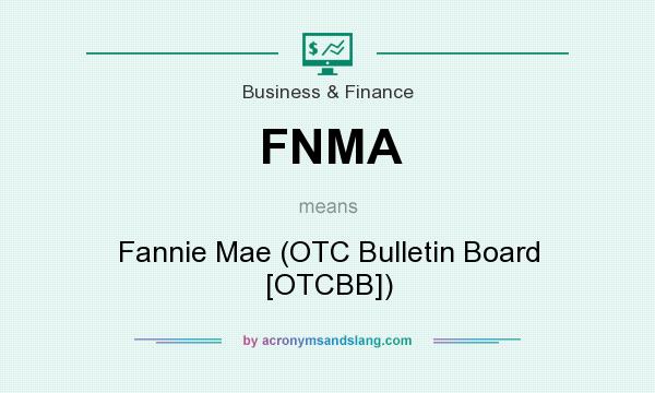 What does FNMA mean? It stands for Fannie Mae (OTC Bulletin Board [OTCBB])