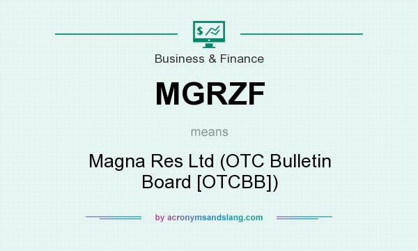 What does MGRZF mean? It stands for Magna Res Ltd (OTC Bulletin Board [OTCBB])
