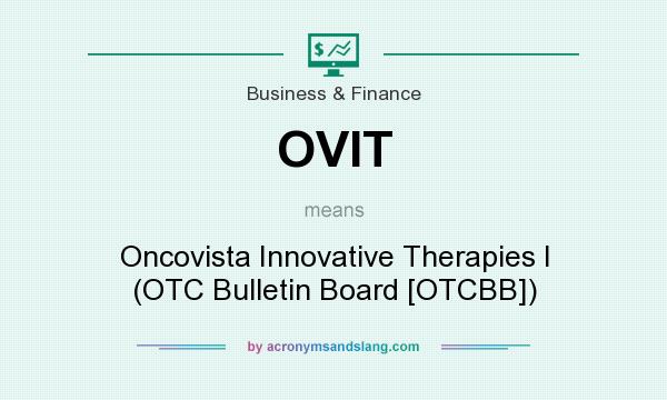 What does OVIT mean? It stands for Oncovista Innovative Therapies I (OTC Bulletin Board [OTCBB])