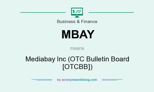 What does MBAY mean? It stands for Mediabay Inc (OTC Bulletin Board [OTCBB])