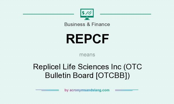 What does REPCF mean? It stands for Replicel Life Sciences Inc (OTC Bulletin Board [OTCBB])