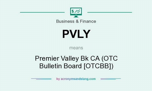 What does PVLY mean? It stands for Premier Valley Bk CA (OTC Bulletin Board [OTCBB])