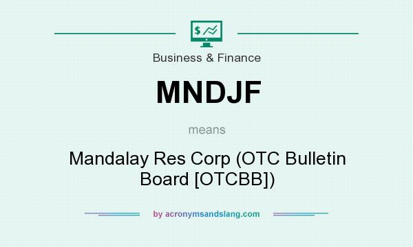 What does MNDJF mean? It stands for Mandalay Res Corp (OTC Bulletin Board [OTCBB])