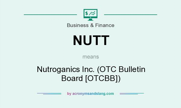 What does NUTT mean? It stands for Nutroganics Inc. (OTC Bulletin Board [OTCBB])