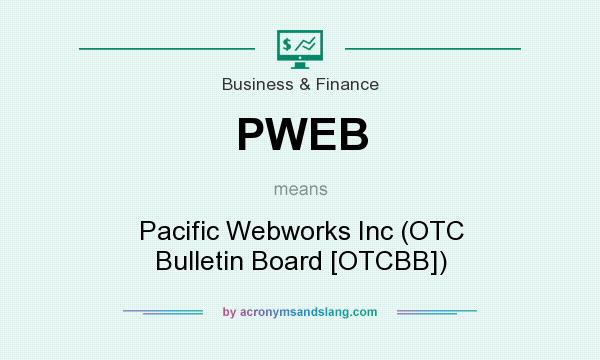 What does PWEB mean? It stands for Pacific Webworks Inc (OTC Bulletin Board [OTCBB])