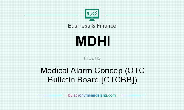 What does MDHI mean? It stands for Medical Alarm Concep (OTC Bulletin Board [OTCBB])