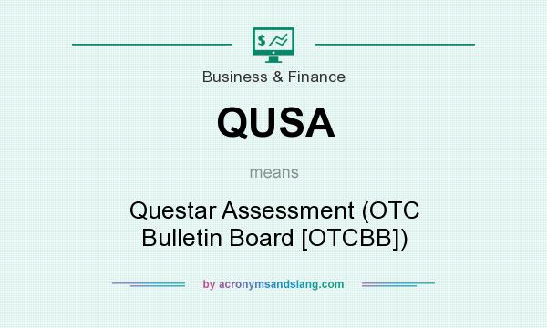 What does QUSA mean? It stands for Questar Assessment (OTC Bulletin Board [OTCBB])