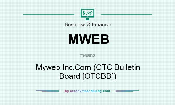 What does MWEB mean? It stands for Myweb Inc.Com (OTC Bulletin Board [OTCBB])