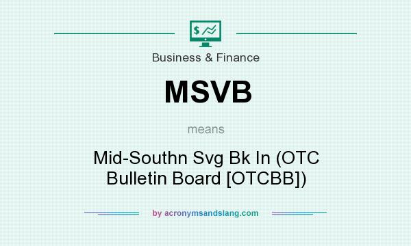 What does MSVB mean? It stands for Mid-Southn Svg Bk In (OTC Bulletin Board [OTCBB])