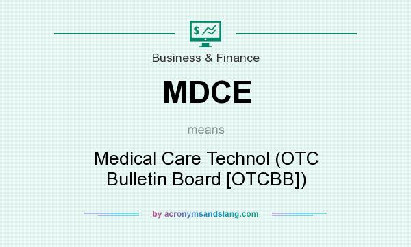 What does MDCE mean? It stands for Medical Care Technol (OTC Bulletin Board [OTCBB])