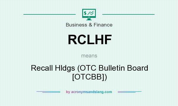 What does RCLHF mean? It stands for Recall Hldgs (OTC Bulletin Board [OTCBB])