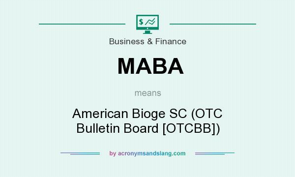 What does MABA mean? It stands for American Bioge SC (OTC Bulletin Board [OTCBB])
